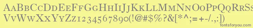 PartitionOldstyleSsiSmallCaps Font – Gray Fonts on Yellow Background