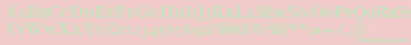 PartitionOldstyleSsiSmallCaps Font – Green Fonts on Pink Background