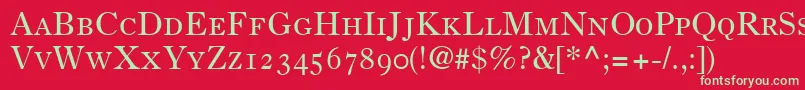 PartitionOldstyleSsiSmallCaps Font – Green Fonts on Red Background