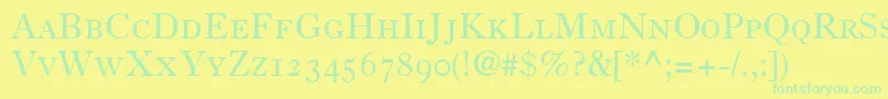 Шрифт PartitionOldstyleSsiSmallCaps – зелёные шрифты на жёлтом фоне