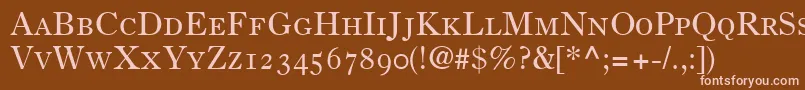 Czcionka PartitionOldstyleSsiSmallCaps – różowe czcionki na brązowym tle