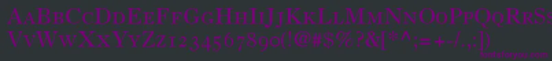 Шрифт PartitionOldstyleSsiSmallCaps – фиолетовые шрифты на чёрном фоне