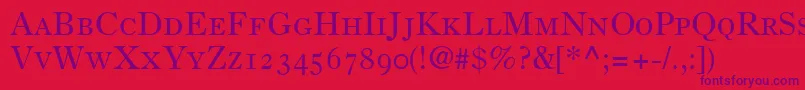 PartitionOldstyleSsiSmallCaps Font – Purple Fonts on Red Background