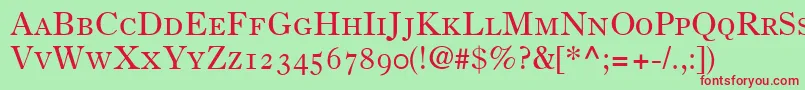 フォントPartitionOldstyleSsiSmallCaps – 赤い文字の緑の背景