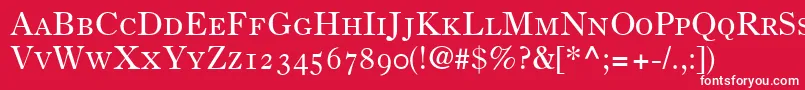 PartitionOldstyleSsiSmallCaps Font – White Fonts on Red Background