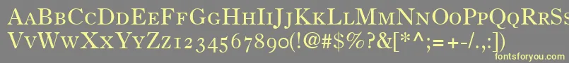 フォントPartitionOldstyleSsiSmallCaps – 黄色のフォント、灰色の背景