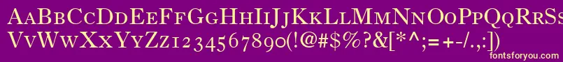 PartitionOldstyleSsiSmallCaps Font – Yellow Fonts on Purple Background