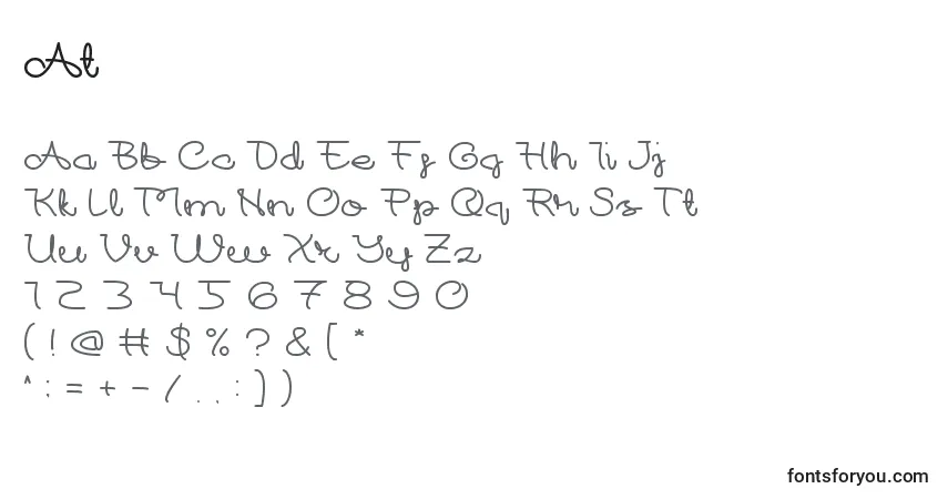 Шрифт At – алфавит, цифры, специальные символы