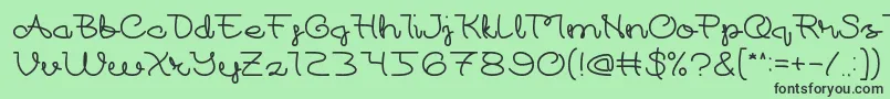 フォントAt – 緑の背景に黒い文字