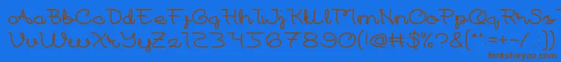 At Font – Brown Fonts on Blue Background