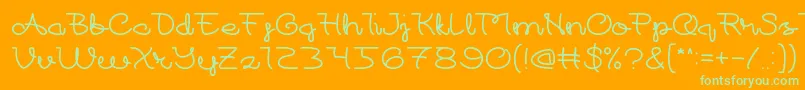 At Font – Green Fonts on Orange Background