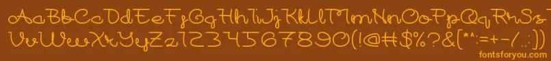 At Font – Orange Fonts on Brown Background