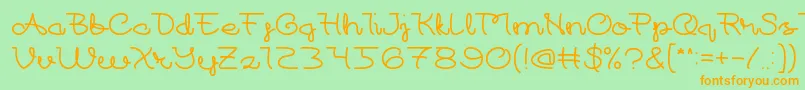 At Font – Orange Fonts on Green Background