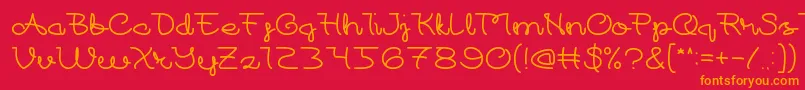 At Font – Orange Fonts on Red Background