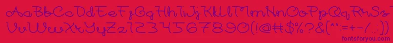 At Font – Purple Fonts on Red Background