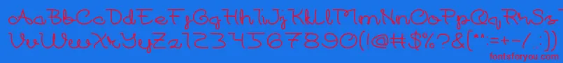 Weitere Informationen zur At-Schriftart At-Schriftart – Rote Schriften auf blauem Hintergrund