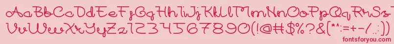 At Font – Red Fonts on Pink Background