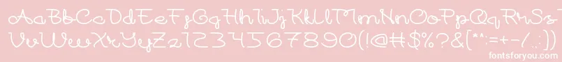 At-Schriftart – Weiße Schriften auf rosa Hintergrund