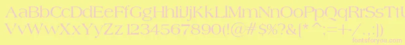 BroadsheetLdo Font – Pink Fonts on Yellow Background