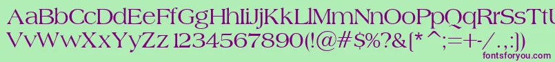 BroadsheetLdo Font – Purple Fonts on Green Background