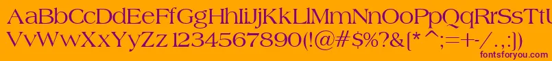 BroadsheetLdo Font – Purple Fonts on Orange Background