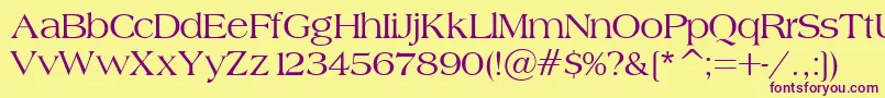 BroadsheetLdo Font – Purple Fonts on Yellow Background