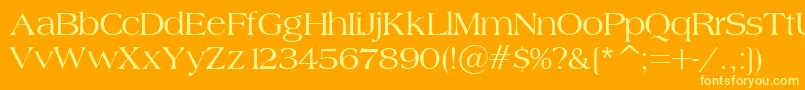 BroadsheetLdo Font – Yellow Fonts on Orange Background