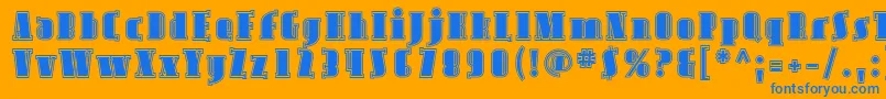 Avond05 Font – Blue Fonts on Orange Background