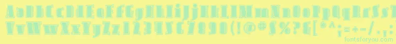 Avond05 Font – Green Fonts on Yellow Background