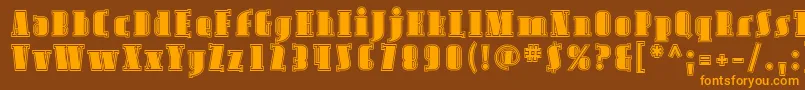 Avond05 Font – Orange Fonts on Brown Background
