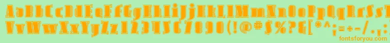 Avond05 Font – Orange Fonts on Green Background