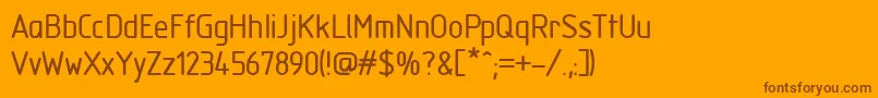 Шрифт PfmecanormRegular – коричневые шрифты на оранжевом фоне