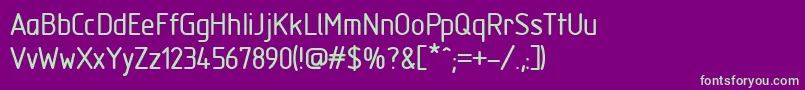 フォントPfmecanormRegular – 紫の背景に緑のフォント
