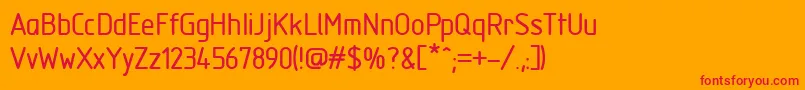 PfmecanormRegular Font – Red Fonts on Orange Background
