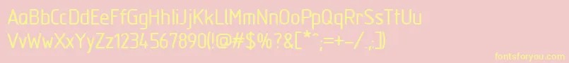 Police PfmecanormRegular – polices jaunes sur fond rose