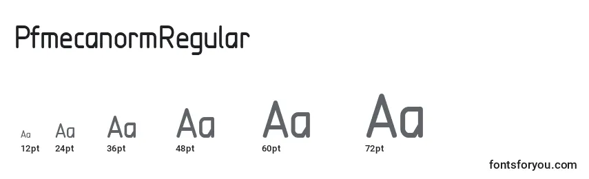 PfmecanormRegular Font Sizes