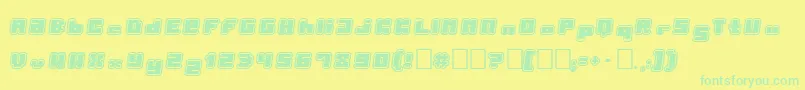 Porytt-Schriftart – Grüne Schriften auf gelbem Hintergrund