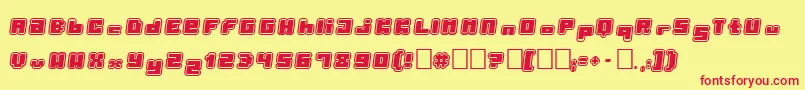フォントPorytt – 赤い文字の黄色い背景