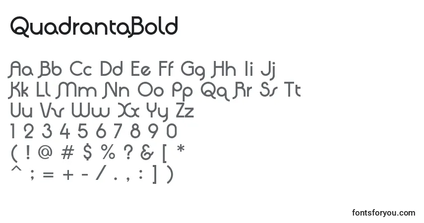 Czcionka QuadrantaBold – alfabet, cyfry, specjalne znaki