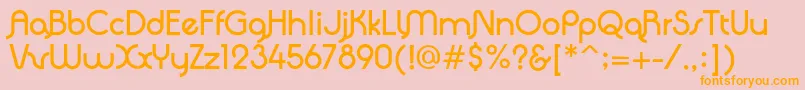 フォントQuadrantaBold – オレンジの文字がピンクの背景にあります。