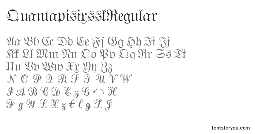 Schriftart QuantapisixsskRegular – Alphabet, Zahlen, spezielle Symbole