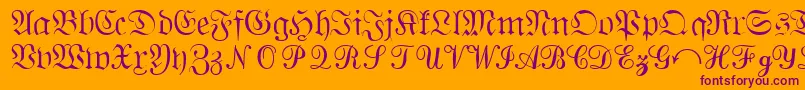 フォントQuantapisixsskRegular – オレンジの背景に紫のフォント