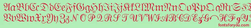 QuantapisixsskRegular Font – Red Fonts on Green Background