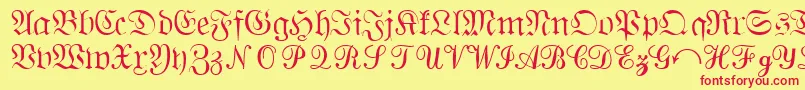 QuantapisixsskRegular-fontti – punaiset fontit keltaisella taustalla