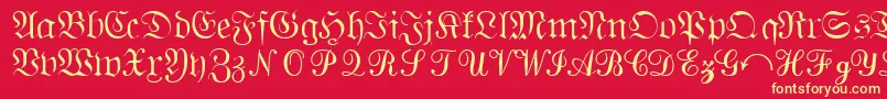 QuantapisixsskRegular Font – Yellow Fonts on Red Background