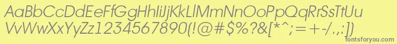 Avant18 Font – Gray Fonts on Yellow Background
