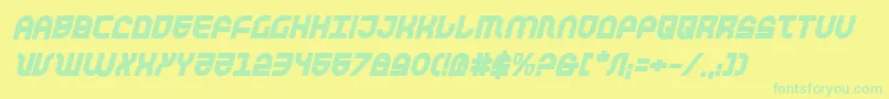 Trektrooperbi Font – Green Fonts on Yellow Background