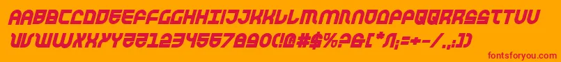 Trektrooperbi Font – Red Fonts on Orange Background
