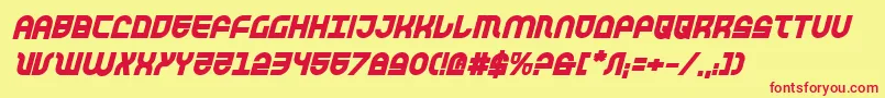 Trektrooperbi Font – Red Fonts on Yellow Background