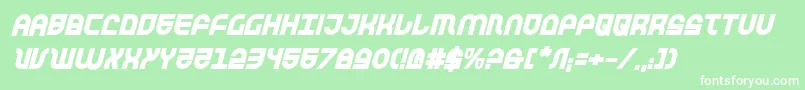 フォントTrektrooperbi – 緑の背景に白い文字